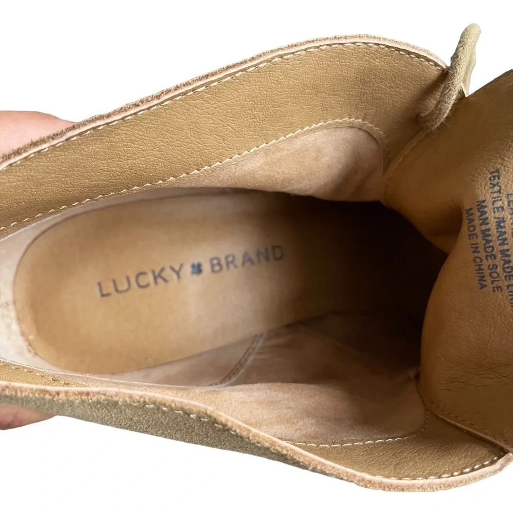 Lucky Brand Tan Leather Upper Bootie Size: 9.5‎